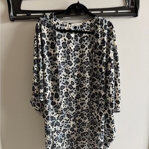 Newbury Kustom Black and White Animal Print Blouse